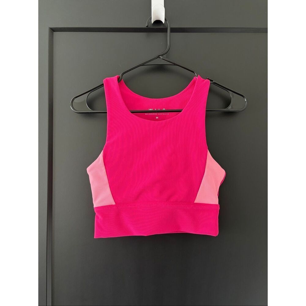 Women's Colorblock Sports Bra - Hot Pink